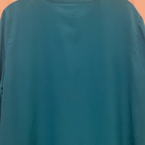 Old navy woman mock collar button down shirt front pocket size L teal green - Picture 7 of 8
